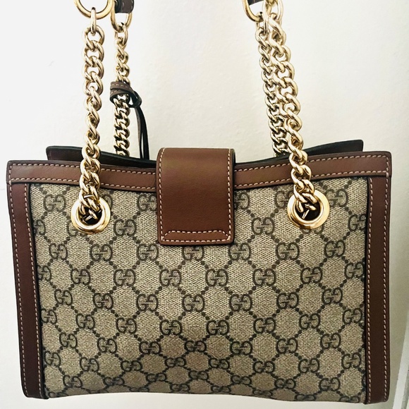 Gucci Brown Original GG Supreme Canvas Padlock Tote Small - Picture 3 of 3